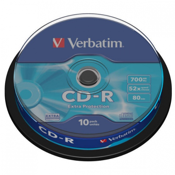 Verbatim CD-R 700MB 52x DataLife 10/1 spindle (V043437)