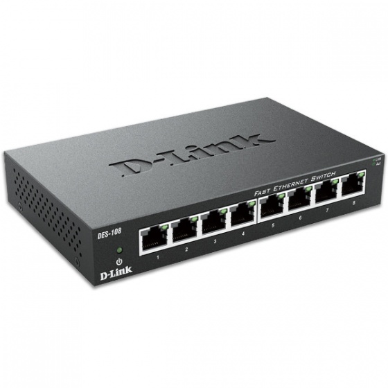 D-Link 8-Port Fast Ethernet Unmanaged Desktop Switch (DES-108)