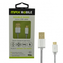 Max Mobile Data Kabal Micro USB DOUBLE SIDED 1m srebreni