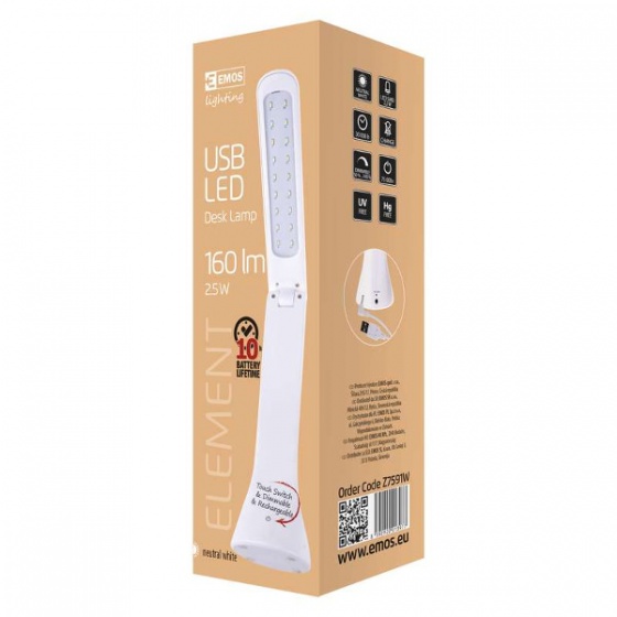 Emos LED lampa stolna sa USB IM811 bijela