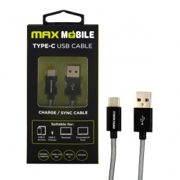 Max mobile Data kabal USB 2.0 TYPE C crni 2m