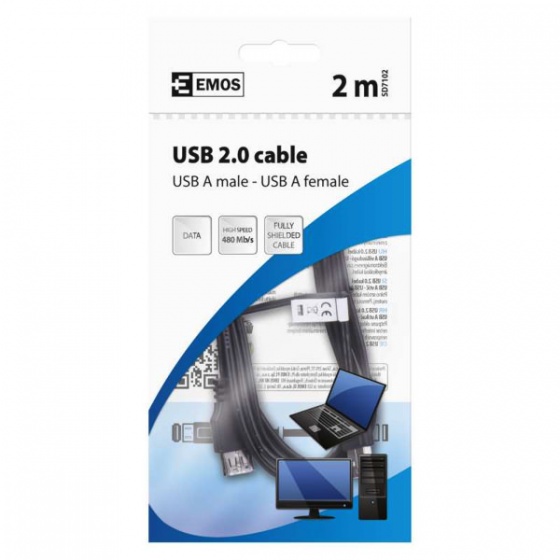 Emos USB produžni 2.0 A/M-A/F 2m SD7102